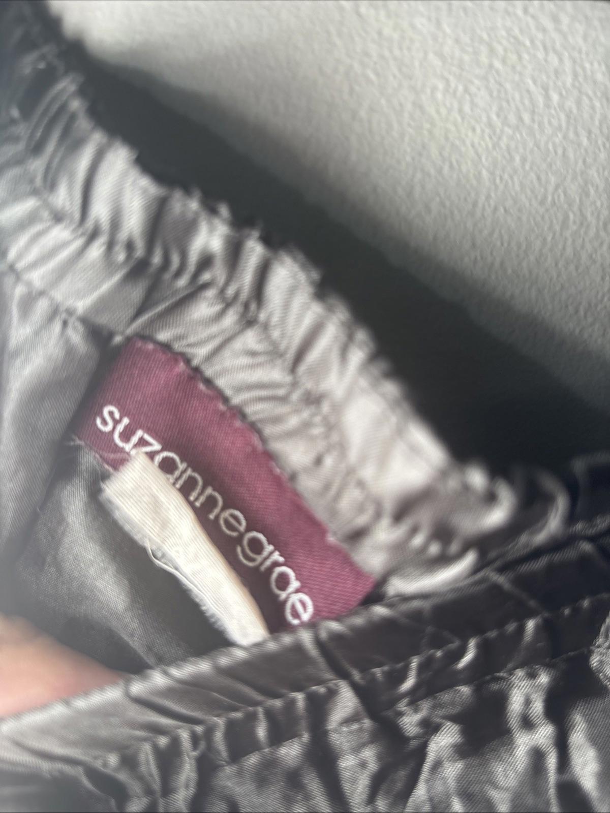 Vintage Y2K Midi Skirt Size XL By SUZANNE GRAE Grey Crinkle Asymmetric - Come Sell Nearly Anything