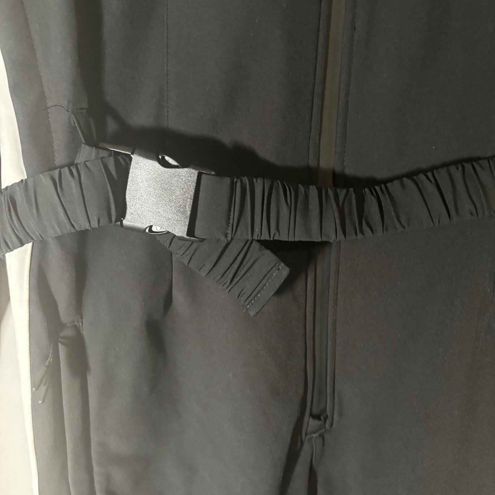 CRANE Ladies Ski Snow Snowboarding Suit Size L BNWT Black Faux Fur Trim H1