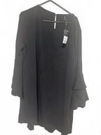 Spring Bloom Fluted Sleeve Black Top Size 14 BNWT - Come Sell Nearly Anything