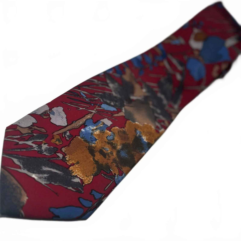 Cellini Red Floral Pattern Men's Tie