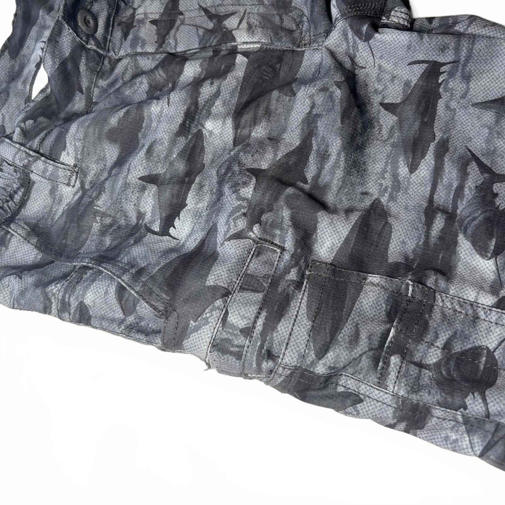 Anglers Edge Men's Cargo Shorts 32 Waist Shark Print
