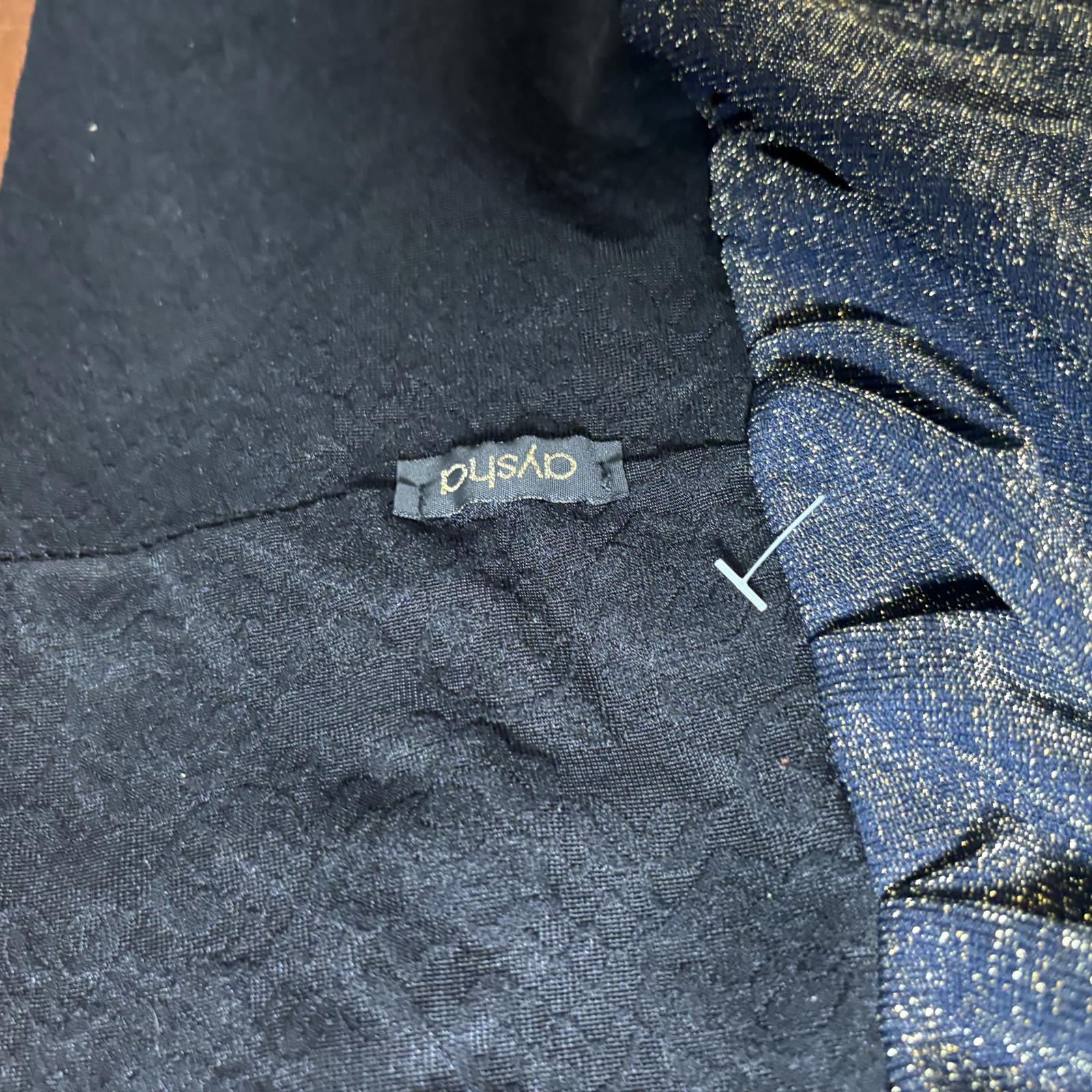 Women's Black and Metallic Elastic Waist Skirt with Anchor Patch VTG - Come Sell Nearly Anything