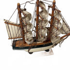Handcrafted Wooden Nautical Decor Ship Model 17in