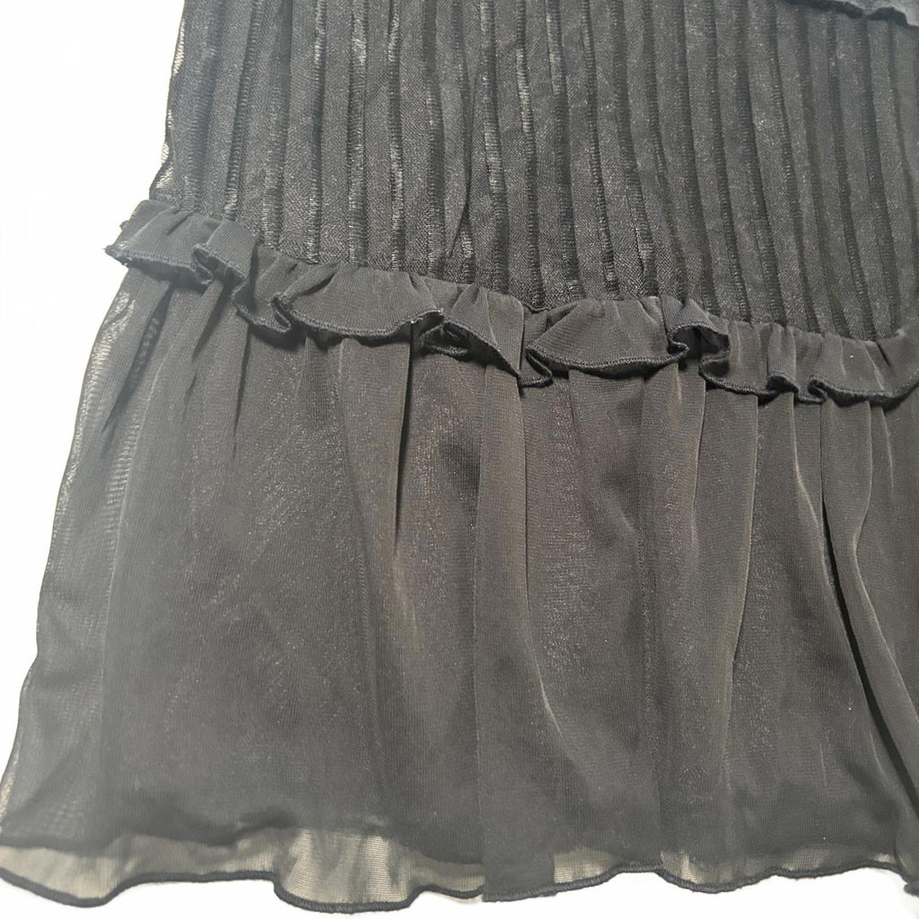 Vicky Vale Black Pleated Layered Skirt Size 8 Vintage Y2K Goth Summer