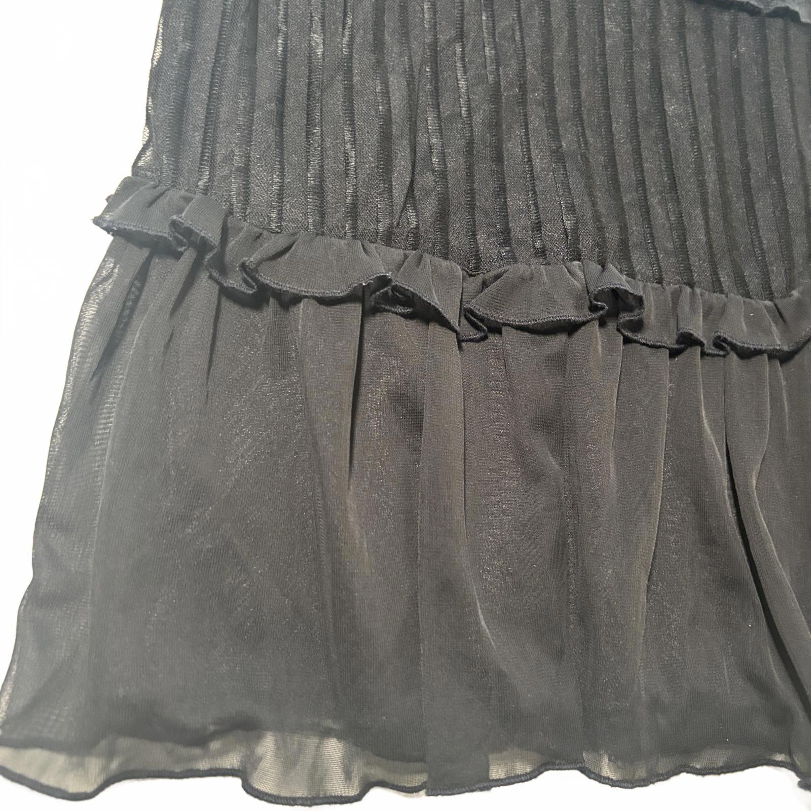 Vicky Vale Black Pleated Layered Skirt Size 8 Vintage Y2K Goth Summer