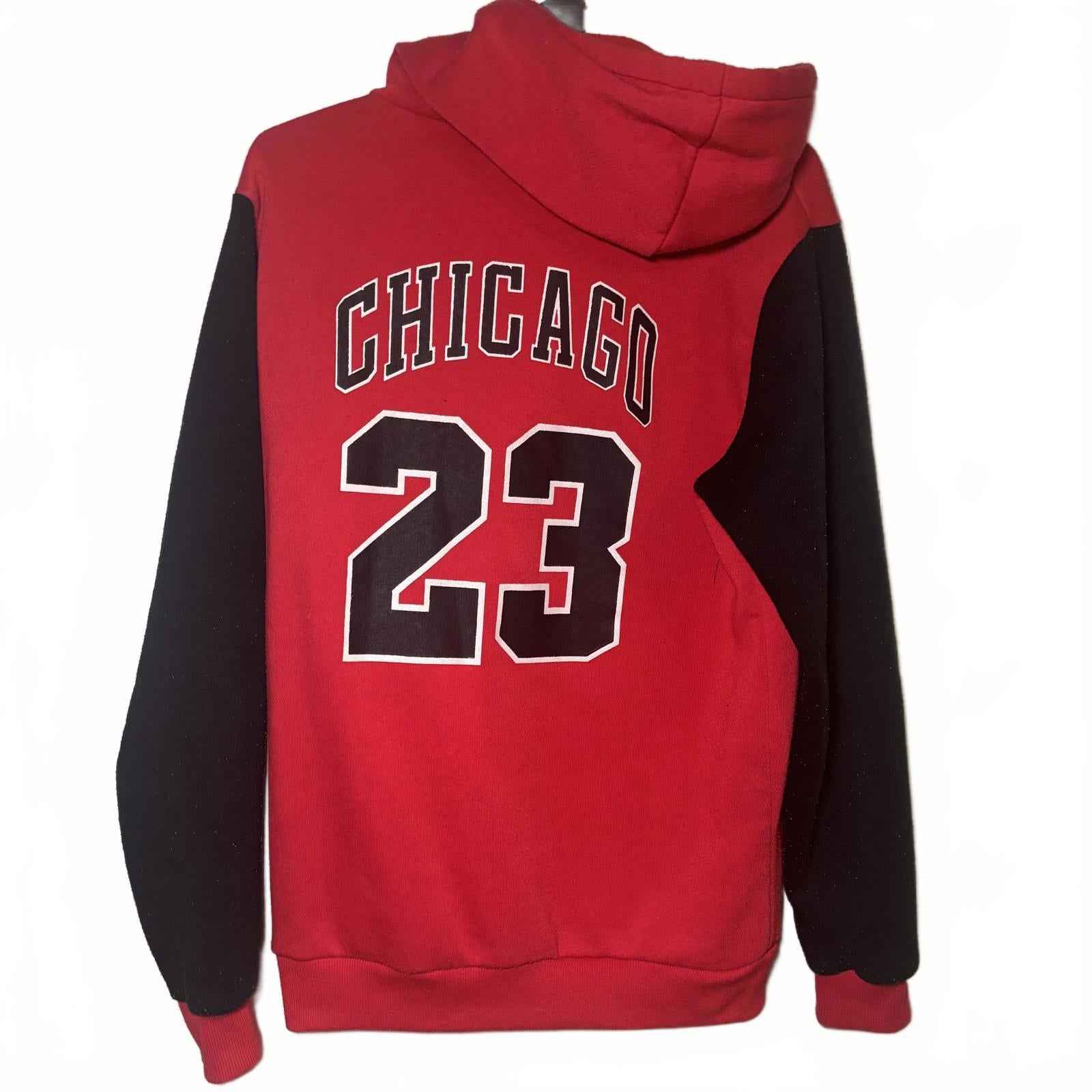 Men's Chicago 23 small Red and Black Hoodie Sweatshirt