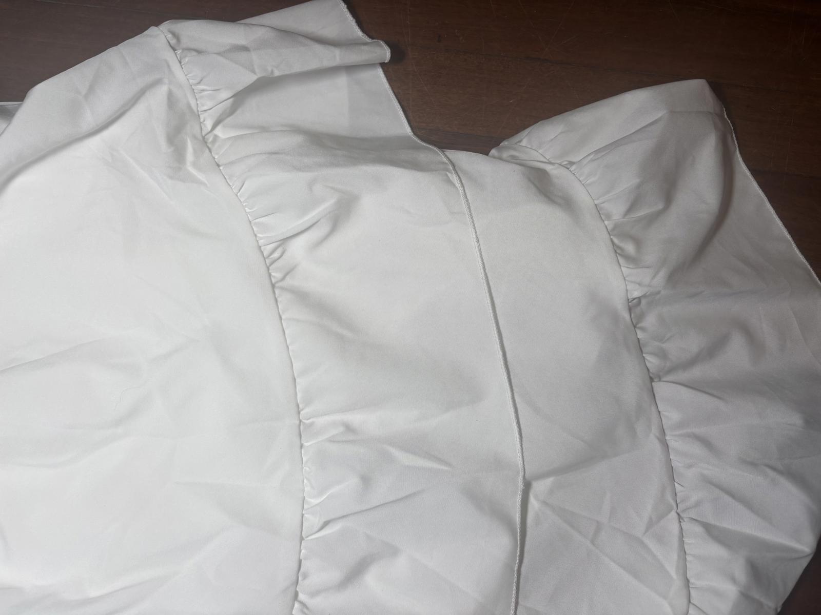 White Smocked Bodice Ruffle Hem Dress Size M - Come Sell Nearly Anything