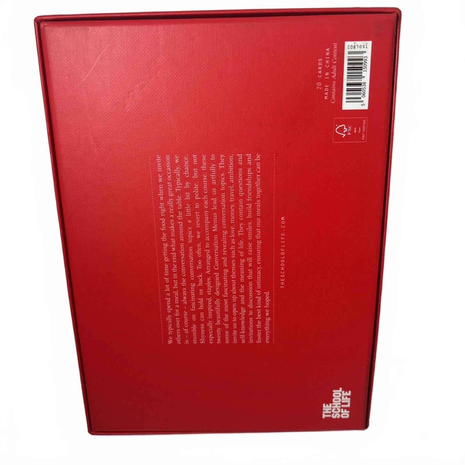 The School Of Life Conversation Menus Revealing Questions Topics w/ Wooden Stand