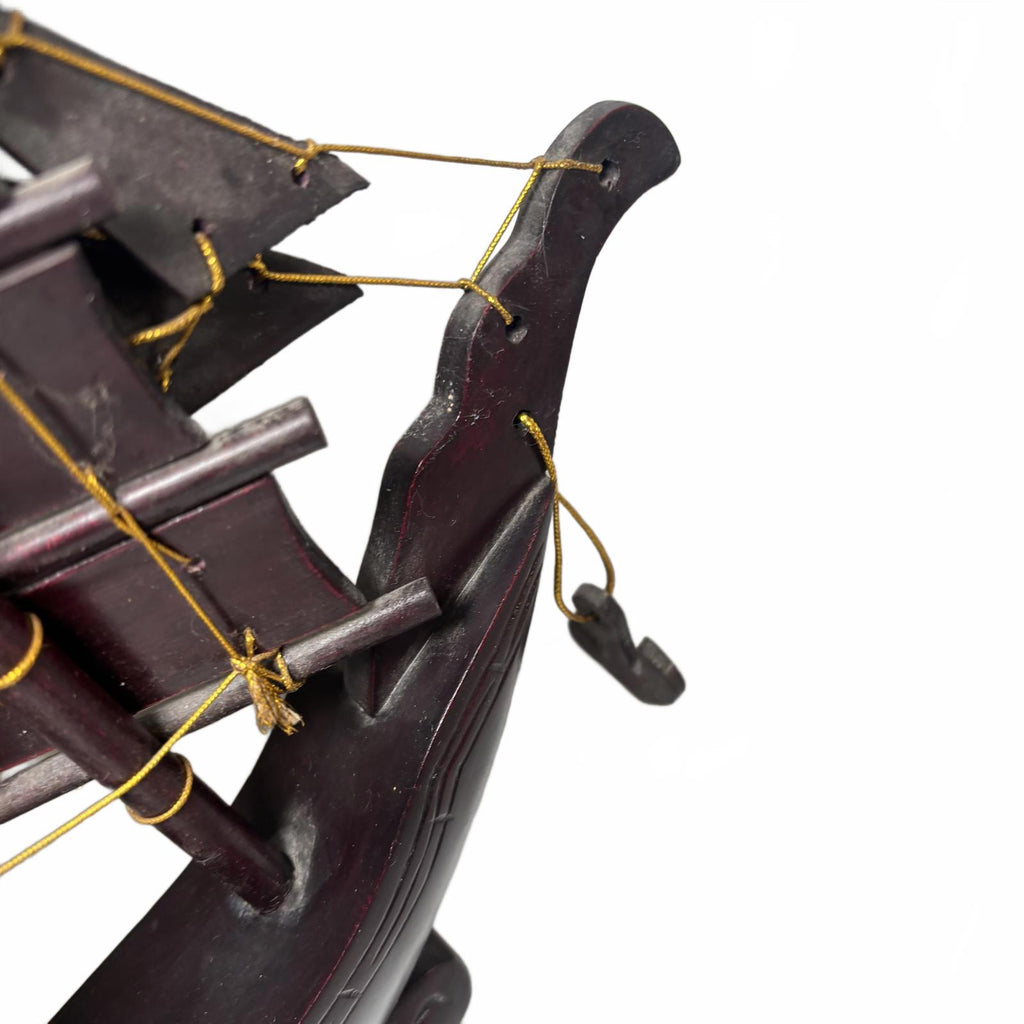 Handcrafted Wooden Model Ship 35cm Decorative Nautical Sculpture #NauticalDecor
