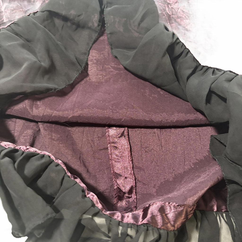 Sass Women's Purple Vintage Satin Skirt Size 10 Y2K Goth Style