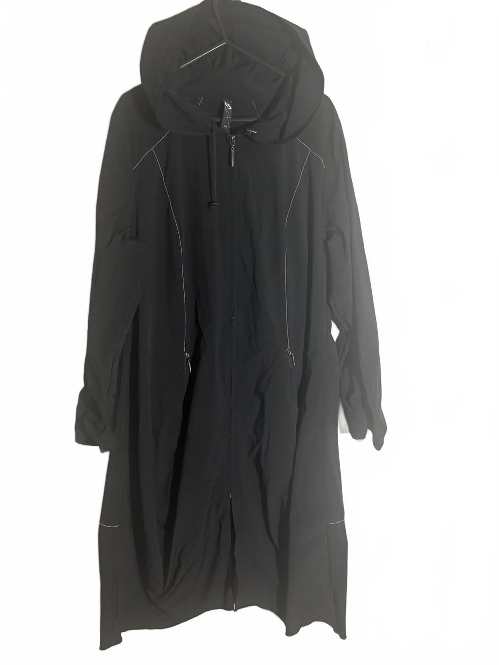 Black Long Hooded Women's Outerwear Coat Size 14 - Come Sell Nearly Anything