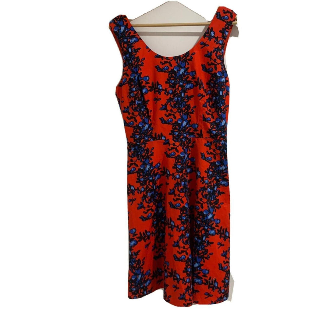 Stella Shift Dress Womens Size 10 Red Floral Sleeveless Lined Round Neck. - Come Sell Nearly Anything