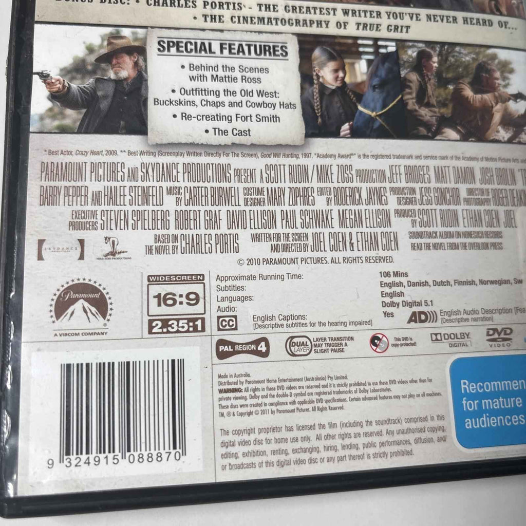 True Grit - Special Edition 3D Cover (DVD) Jeff Bridges, Matt Damon. Region 4