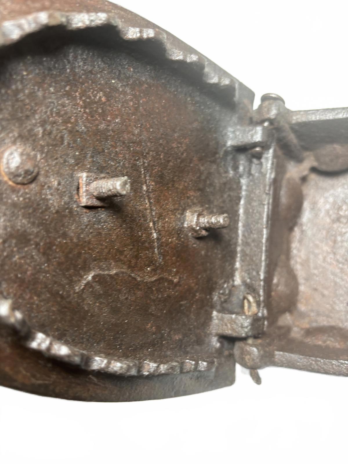 Vintage Cast Iron Charcoal Clothes Iron with Wooden Handle