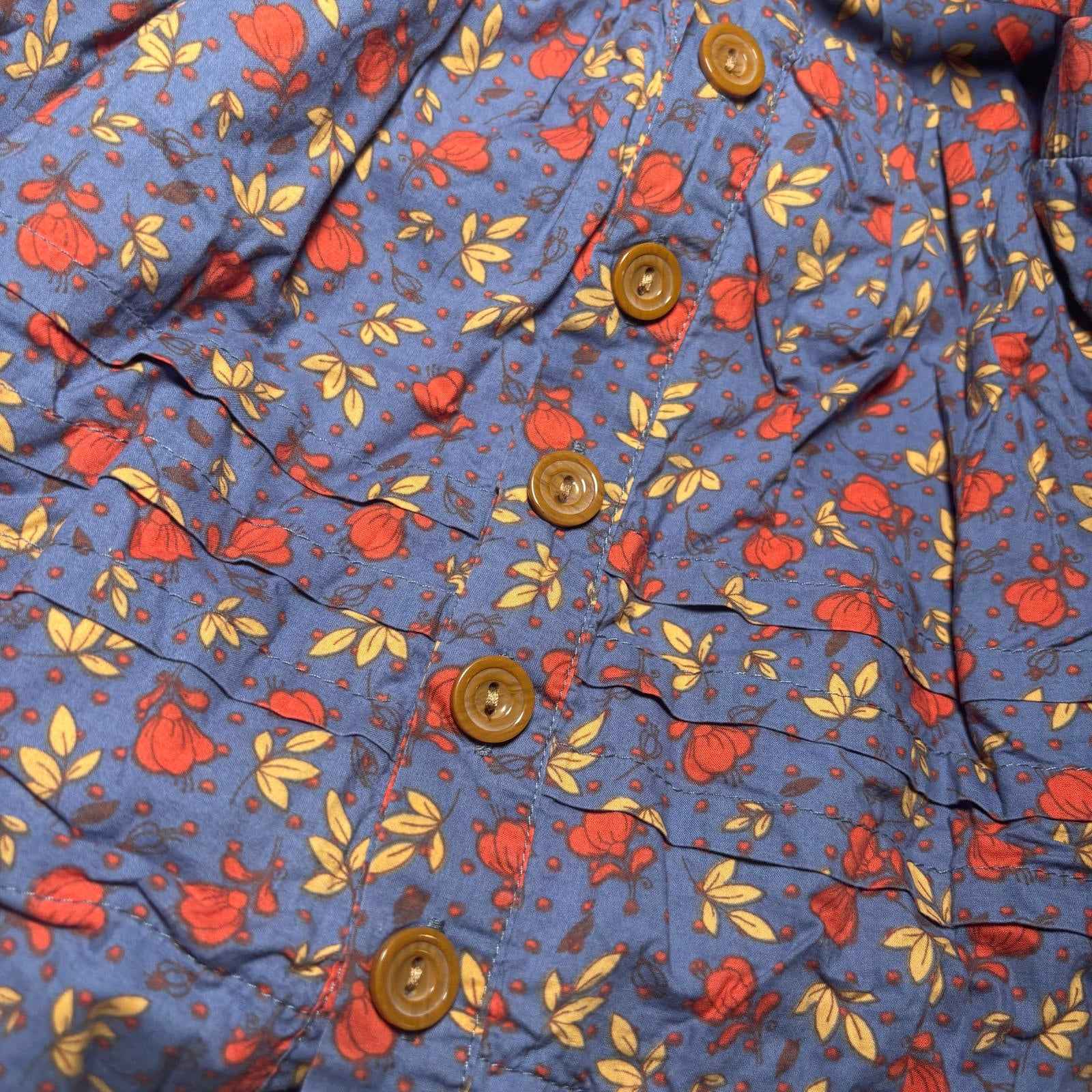 Lacey Lane Girls' Floral Button-Front Dress Size 4 Vintage Style