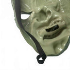 70-80s Green Halloween Witch latex Mask with Detailed Features