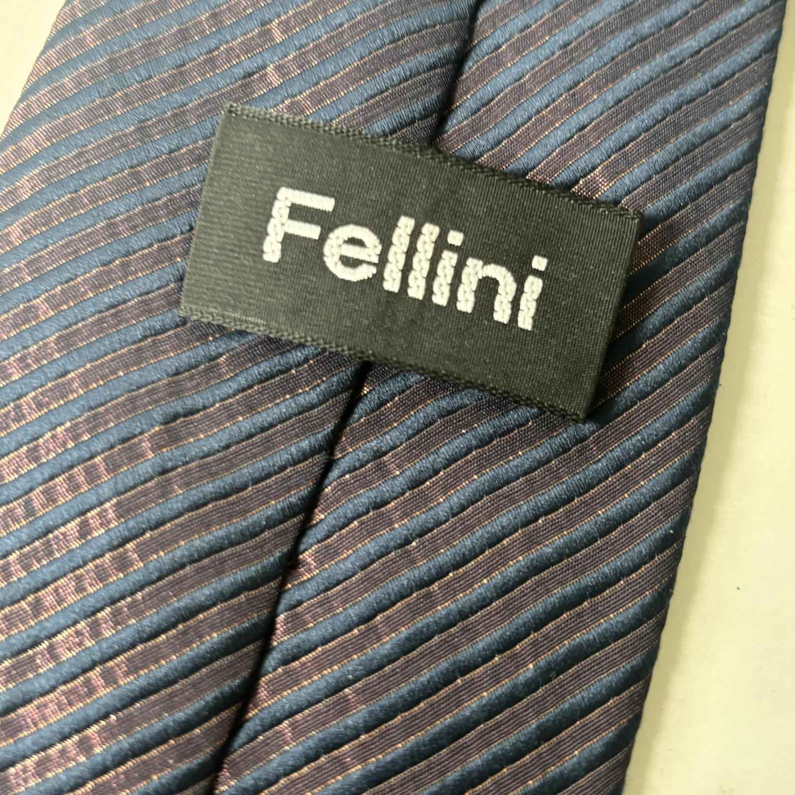 Fellini Men's Navy Blue Striped Tie