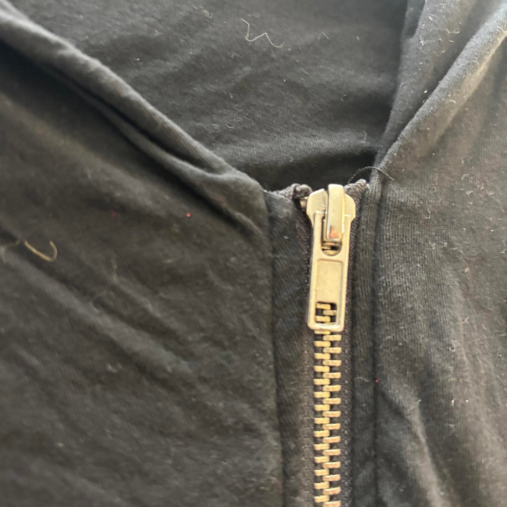 Lollipop Black Cotton Women's Top Size 12 with Asymmetric Zipper - Come Sell Nearly Anything