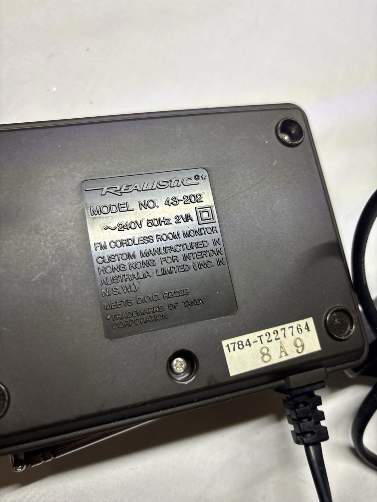 vintage RADIO SHACK Room Monitor Intercom walkie-talkies *120v wall plugs *IOB