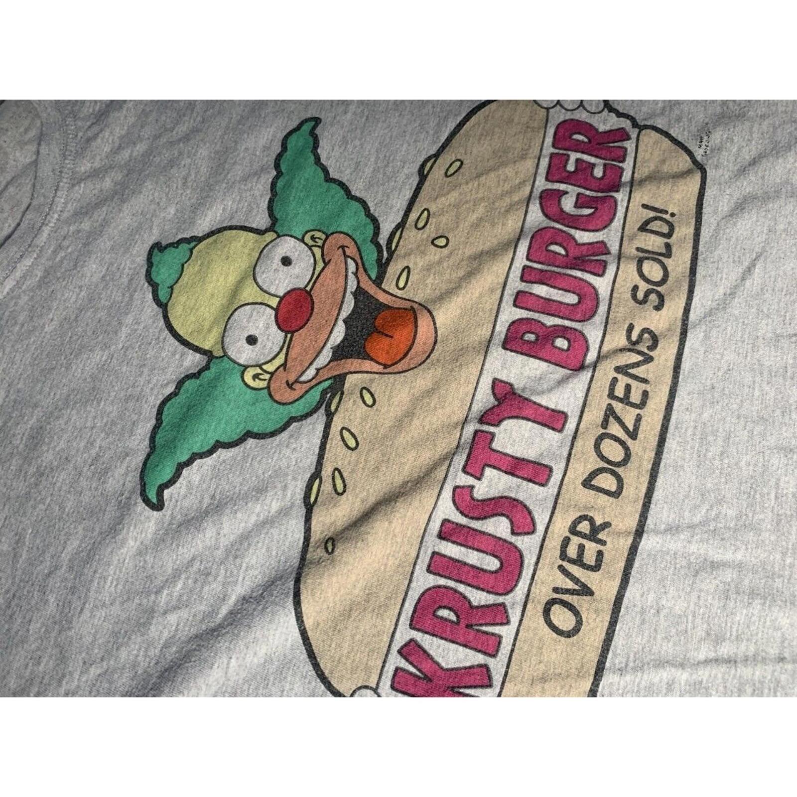 The Simpsons Krusty Burger sz XL Grey Graphic Print T shirt. - Come Sell Nearly Anything