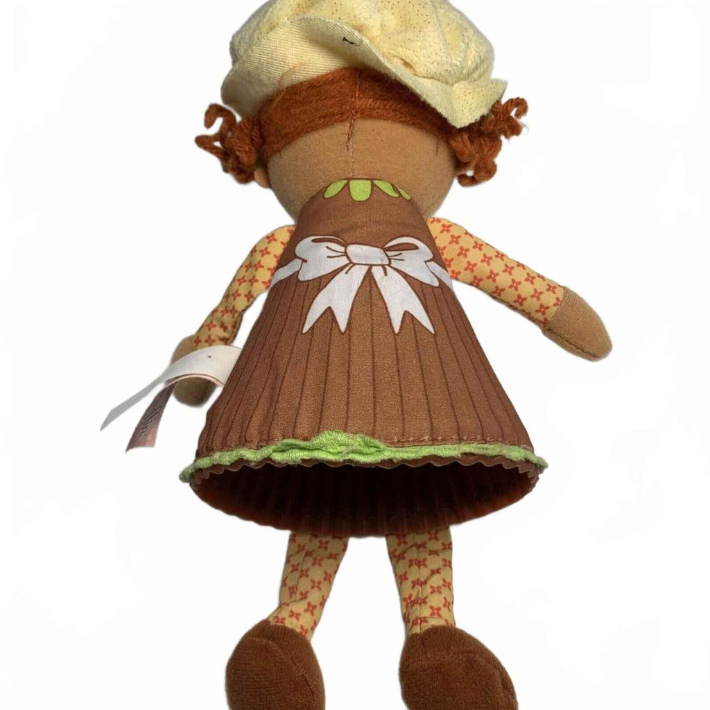 Lil Miss Muffins Red Hair Plush Toy Vintage Cutie w/ Real Muffin Cup Base 7”