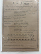 The Chook Shed - Luv u Bears Patchwork Wall Hanger Sew Pattern Vintage Craft - Come Sell Nearly Anything