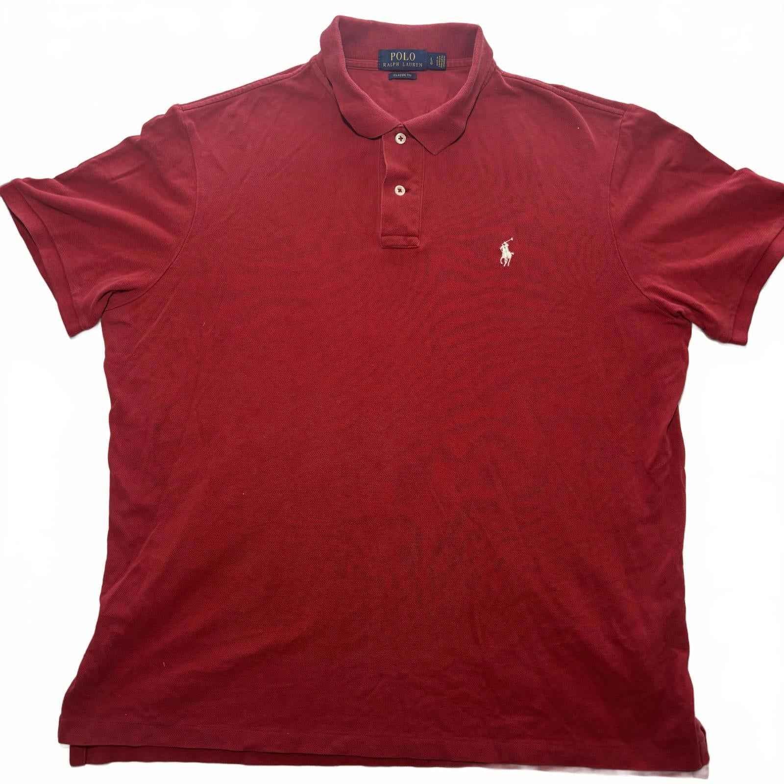 Polo Ralph Lauren Large Classic Fit Men's Polo Shirt Red #Menswear #Polos #Ralph
