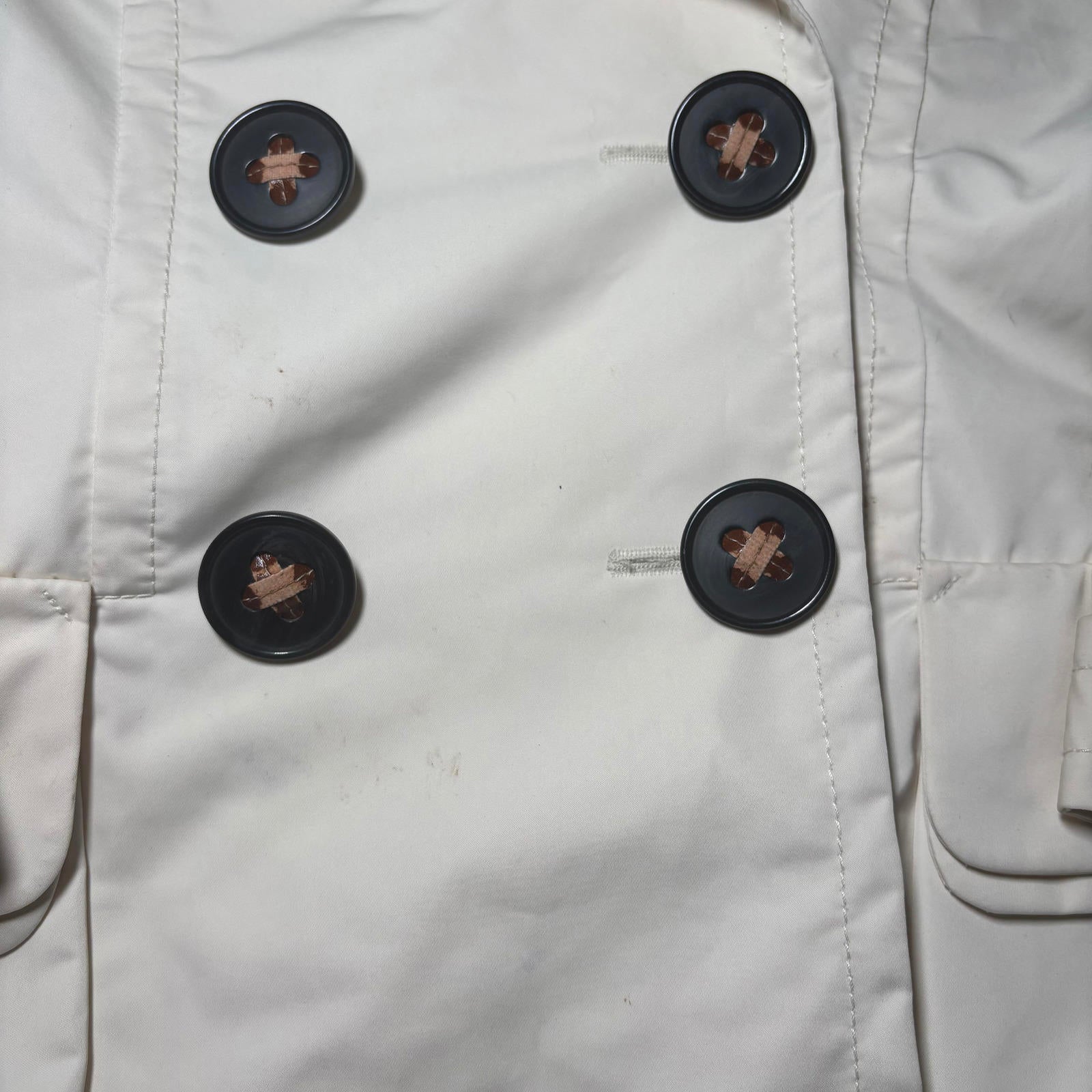 Fay Women's Trench Coat Size L Cream Double-Breasted   #TrenchCoat #Fay - Come Sell Nearly Anything