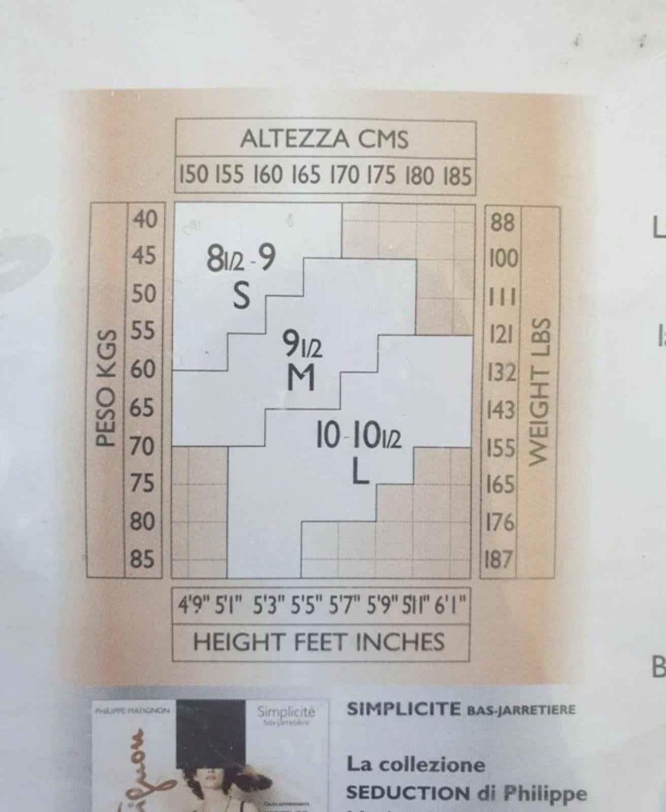 Bas nylon voile Lycra Black  mat PHILIPPE MATIGNON Taille Sheer Hold UPS L New