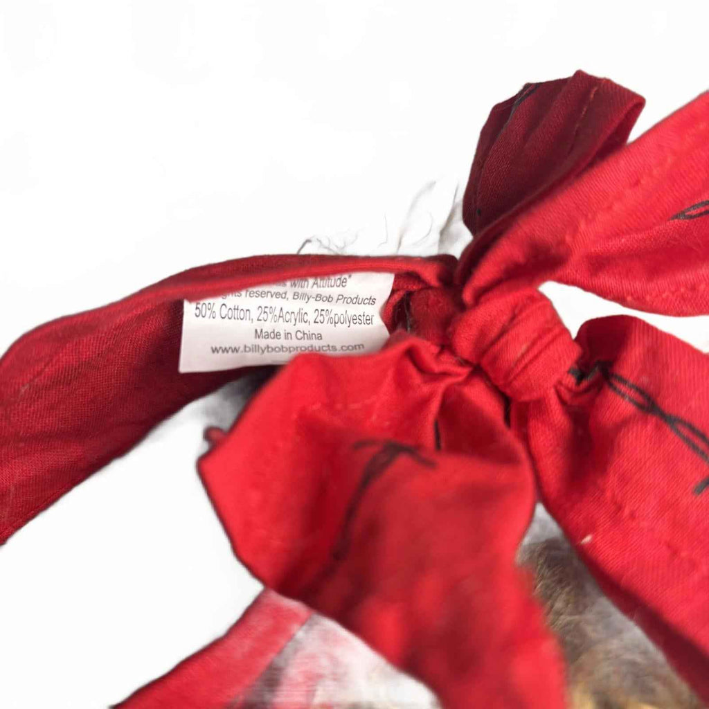 Billy Bob Bandanas with Attitude Novelty Red/Brown Faux Hair Bandana