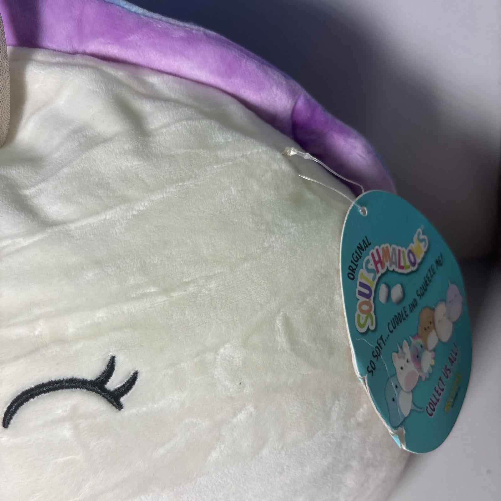 Squishmallows Snail Pink Blue Purple Tie Dye Cream Elysa Soft Pillow Plush Toy