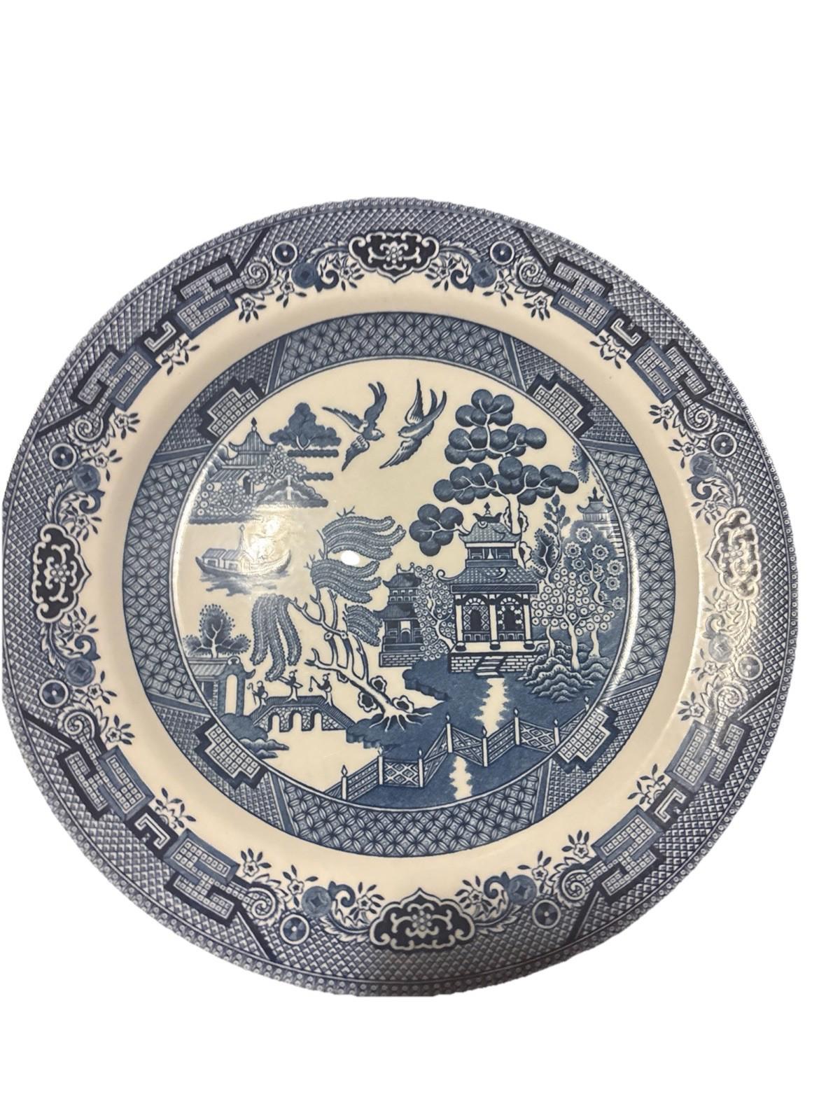 Churchill Blue Willow 10" Dinner Plates Made in Staffordshire England