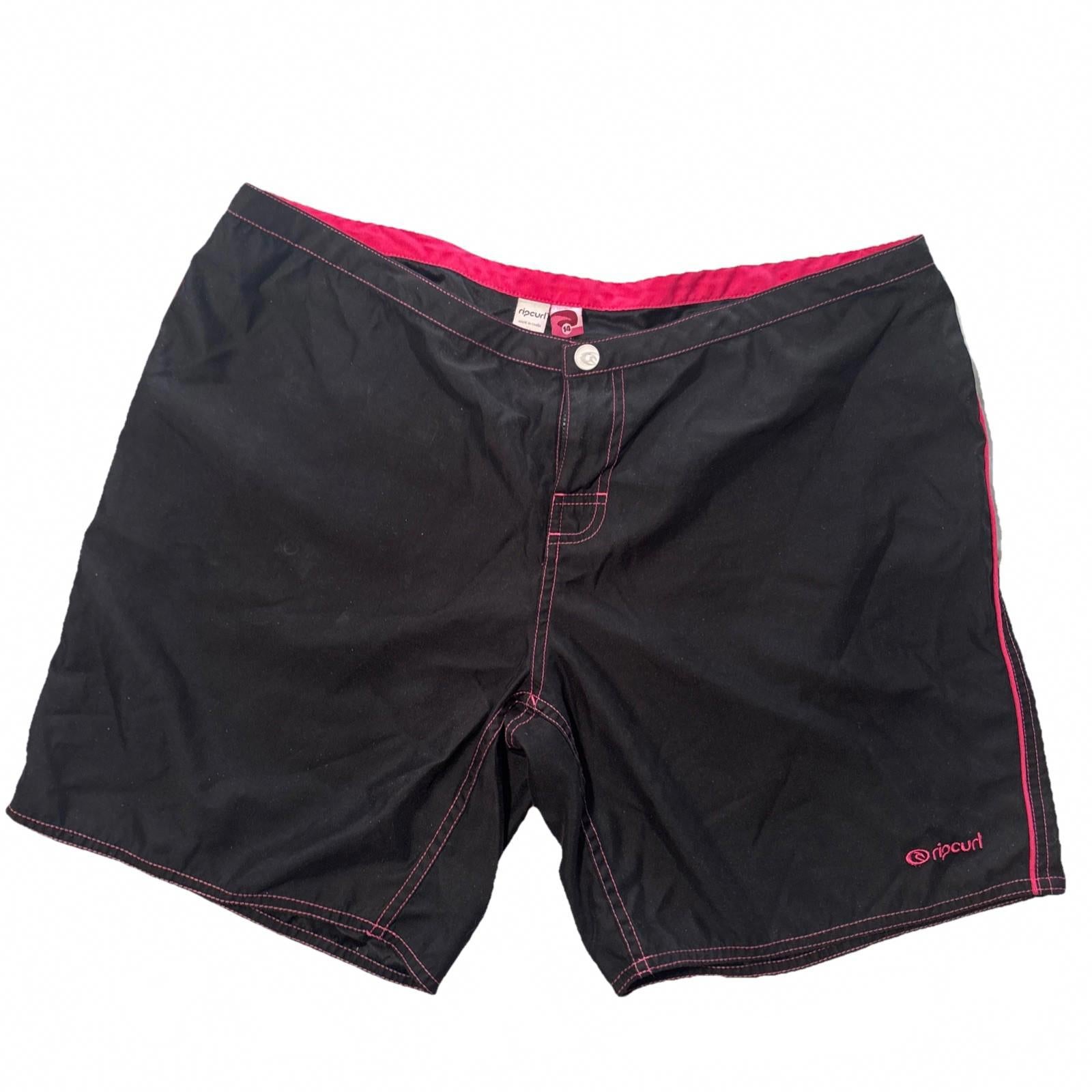 Ripcurl Shorts Women 14 Black (Pink Stitching) Low Rise Board shorts
