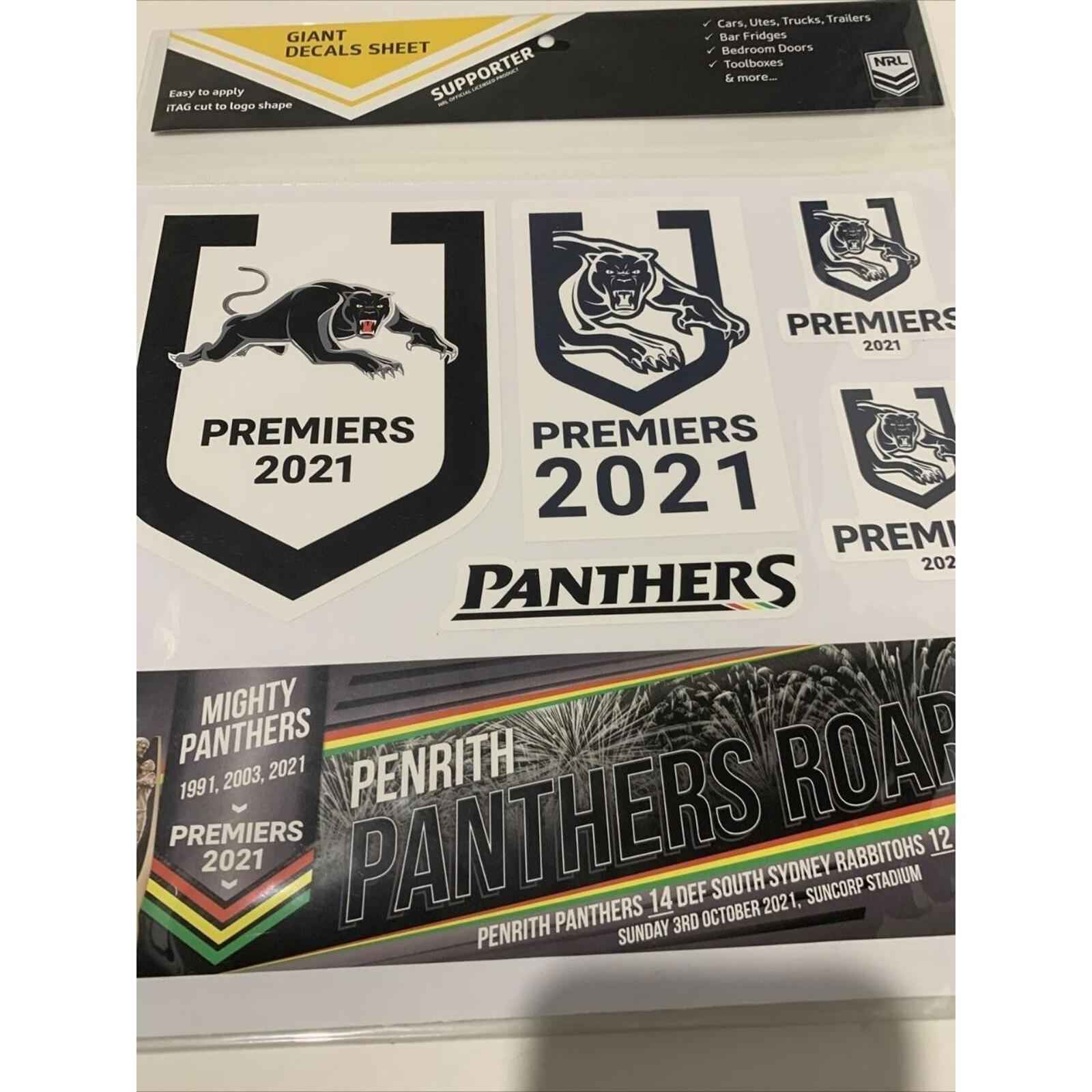 Penrith Panthers NRL 30cm Decal  Sticker Sheet 2021 Premiers Premiership Vinyl