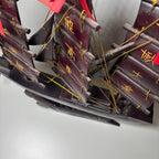 Handcrafted Wooden Model Ship 35cm Decorative Nautical Sculpture #NauticalDecor