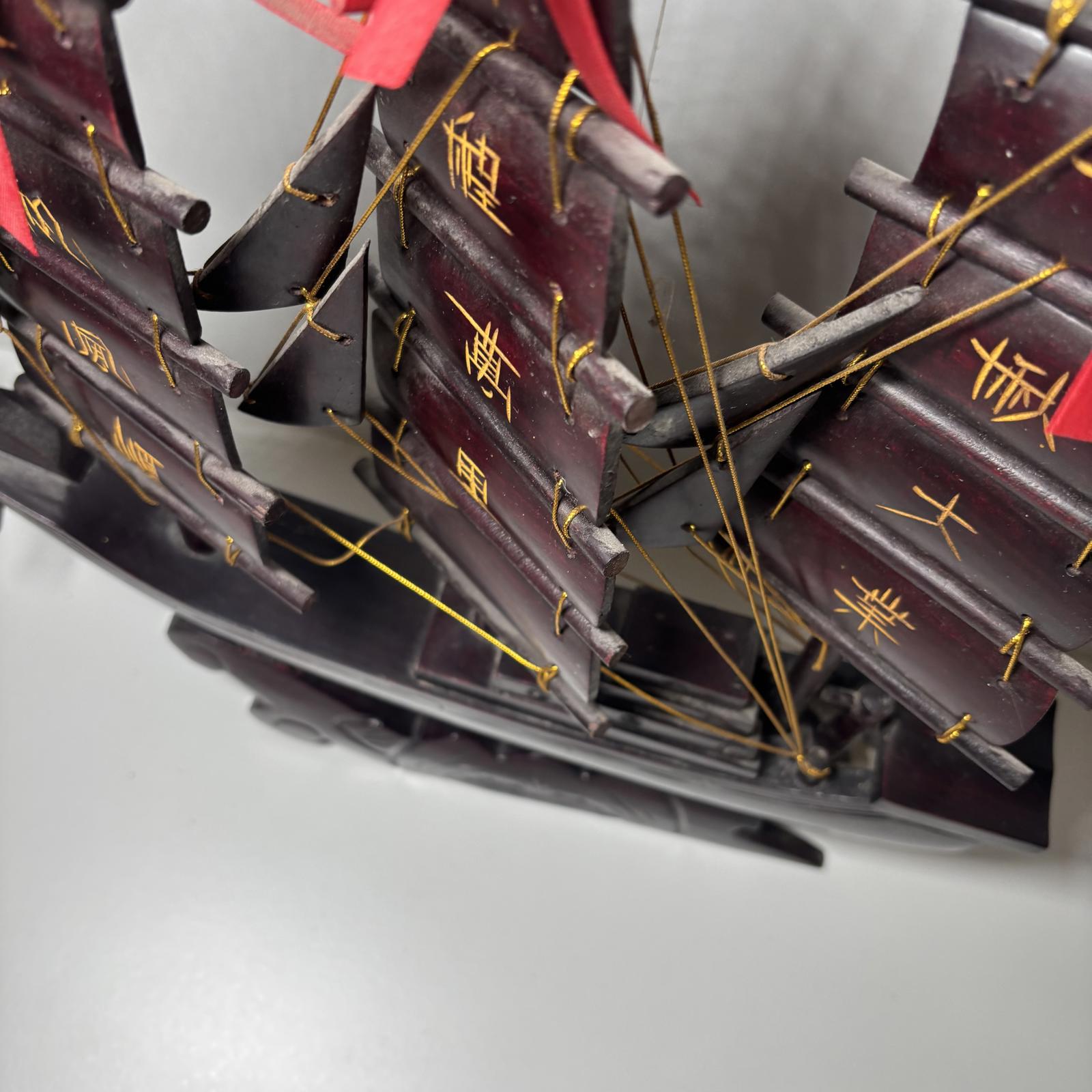 Handcrafted Wooden Model Ship 35cm Decorative Nautical Sculpture #NauticalDecor