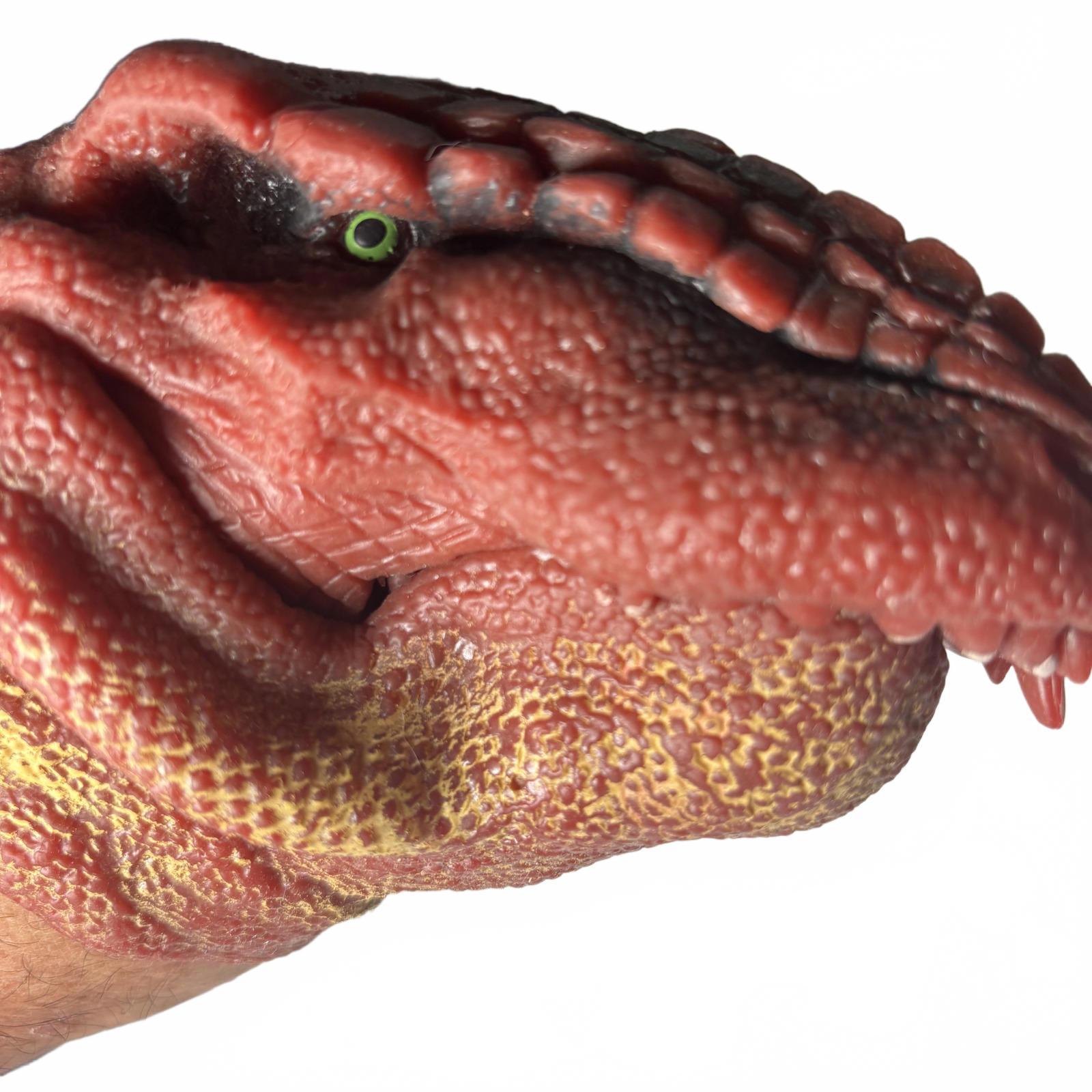 T-Rex Dragon Puppet Hand Rubber Realistic Textured Foluck 5.5 Inch