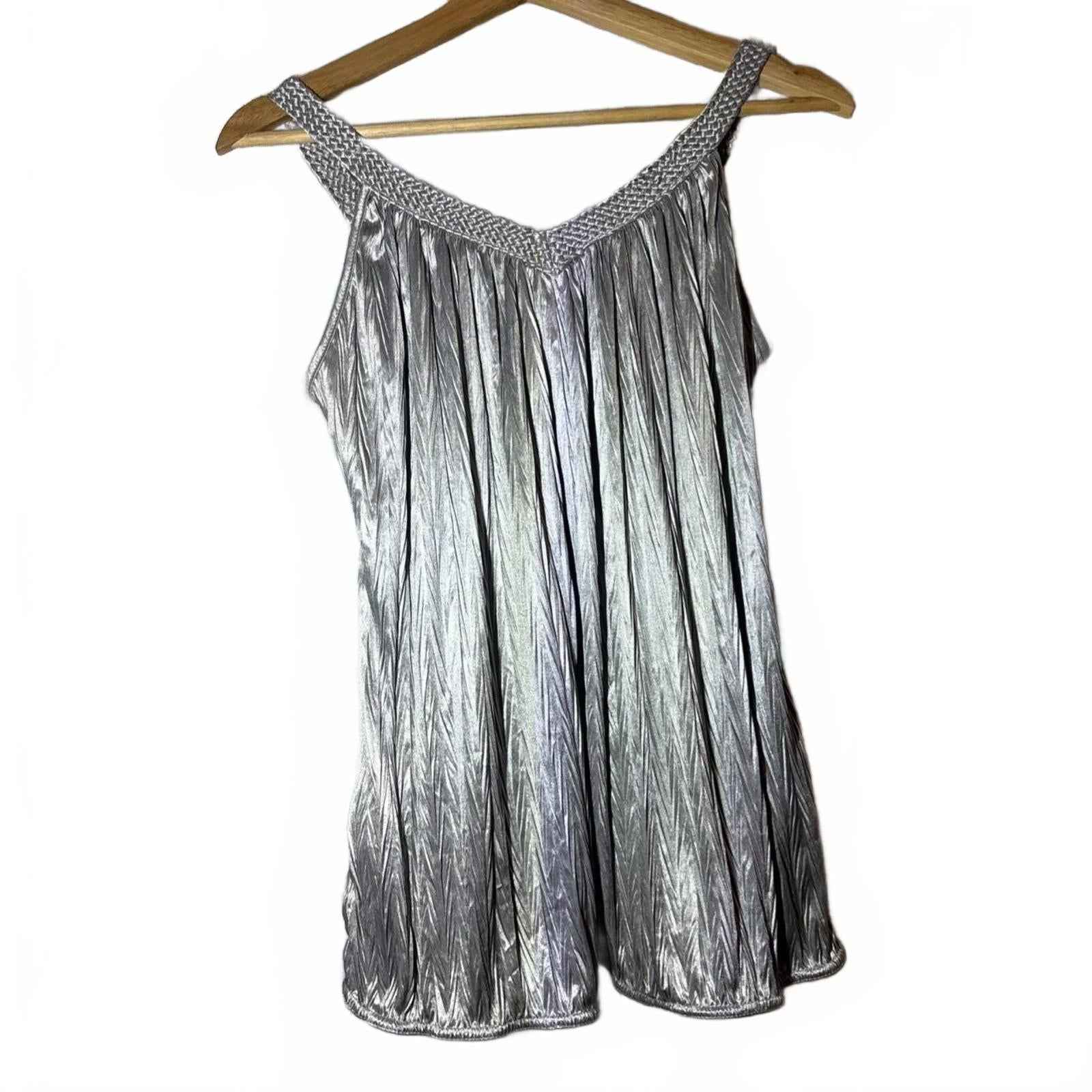 Valleygirl Silver Metallic Sleeveless Top Size M #Womenswear #Tops #Sleeveless