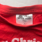 Mr. Men Little Miss Kids Red Christmas T-Shirt Size 3