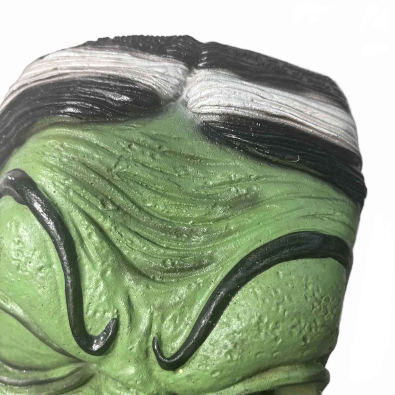 70-80s Green Halloween Witch latex Mask with Detailed Features