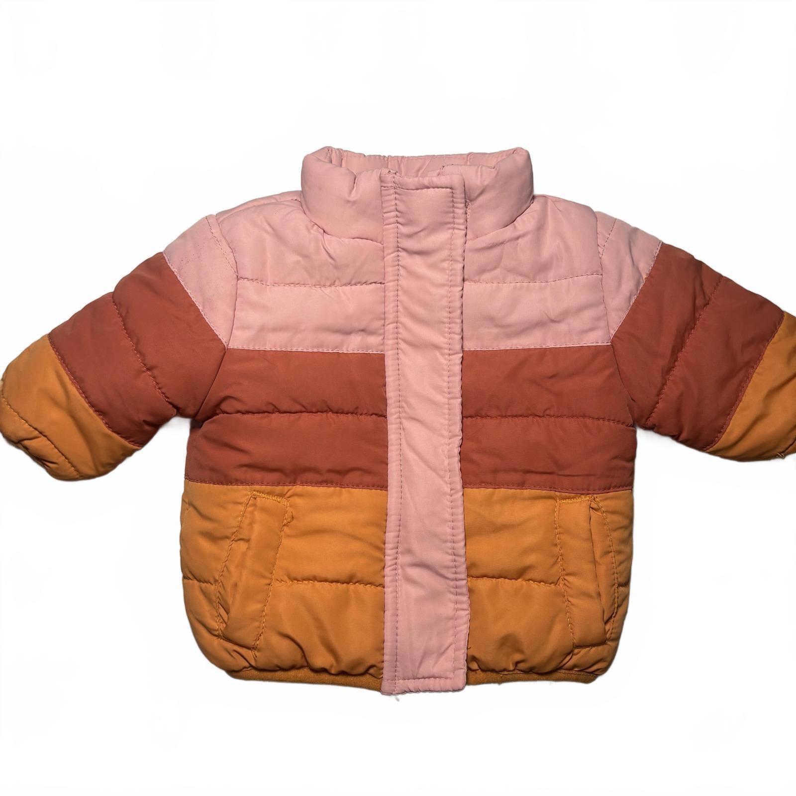 berr Baby Puffer Jacket Size 000 Pink Orange Warm Winter Coat