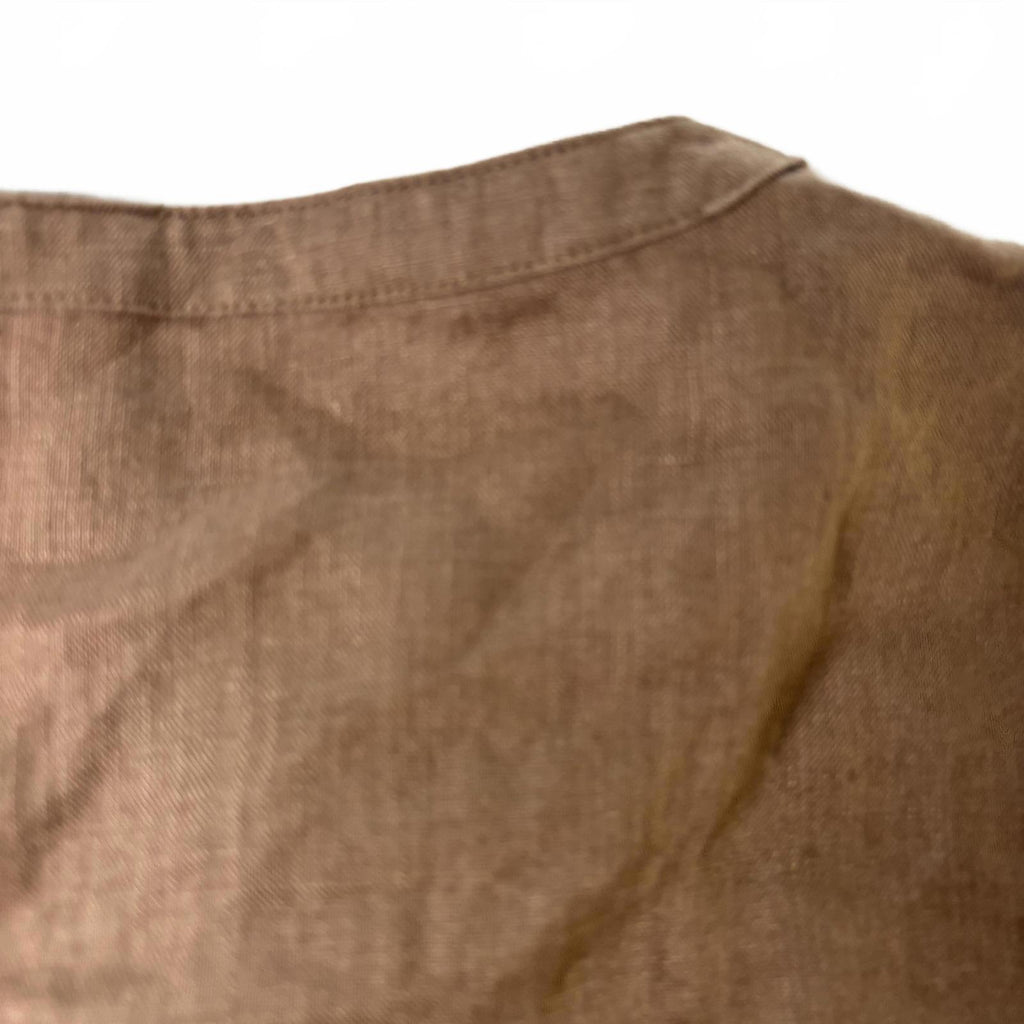 Free Woman Brown Linen Embroidered Top Size 14 - Come Sell Nearly Anything