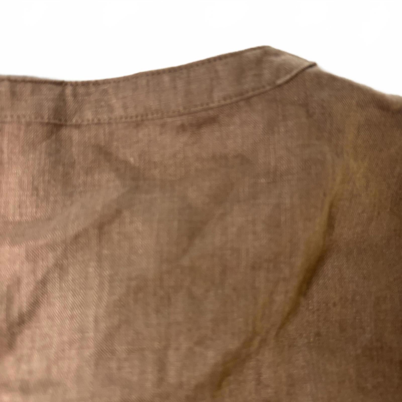 Free Woman Brown Linen Embroidered Top Size 14 - Come Sell Nearly Anything