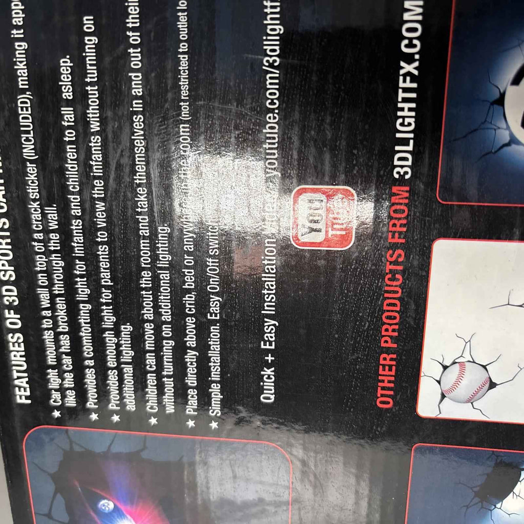 3D FX Deco Hot Red Sports Car Led Night Light Wall Toys Art Room Deco Hot