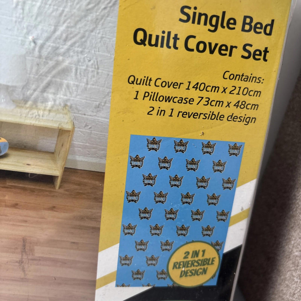 NRL GOLD COAST TITANS SINGLE BED QUILT COVER SET REVERSIBLE DESIGN RUGBY NEW - Come Sell Nearly Anything