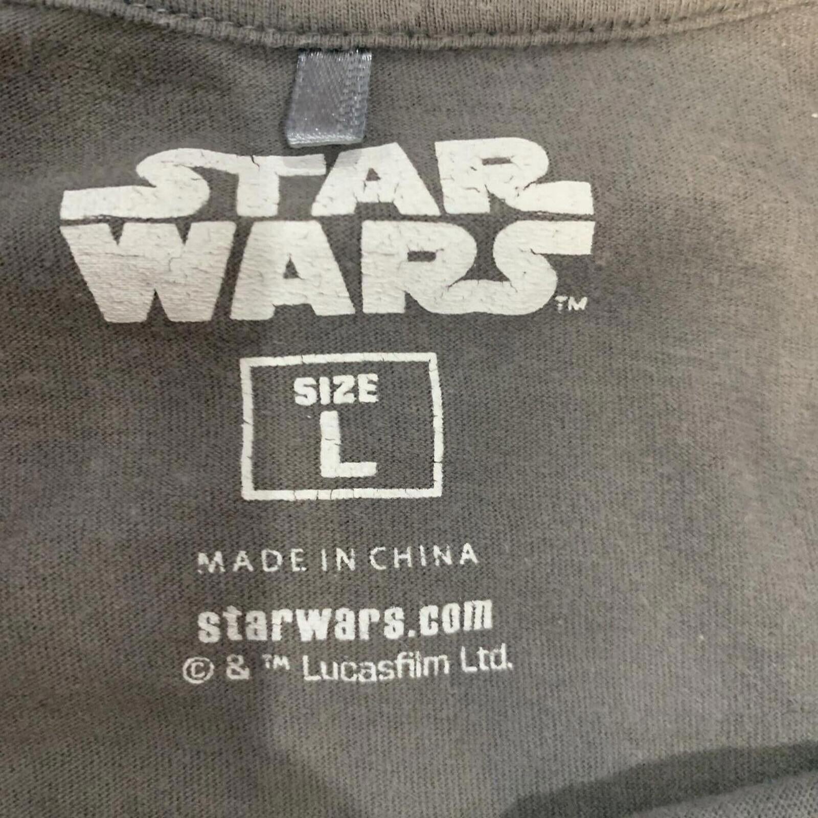 🛸Star Wars Men's Tee Shirt Size Large Dark Side Grey.