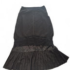 Leaf Black Pleated Skirt Size 10 Y2K Goth Vintage Style