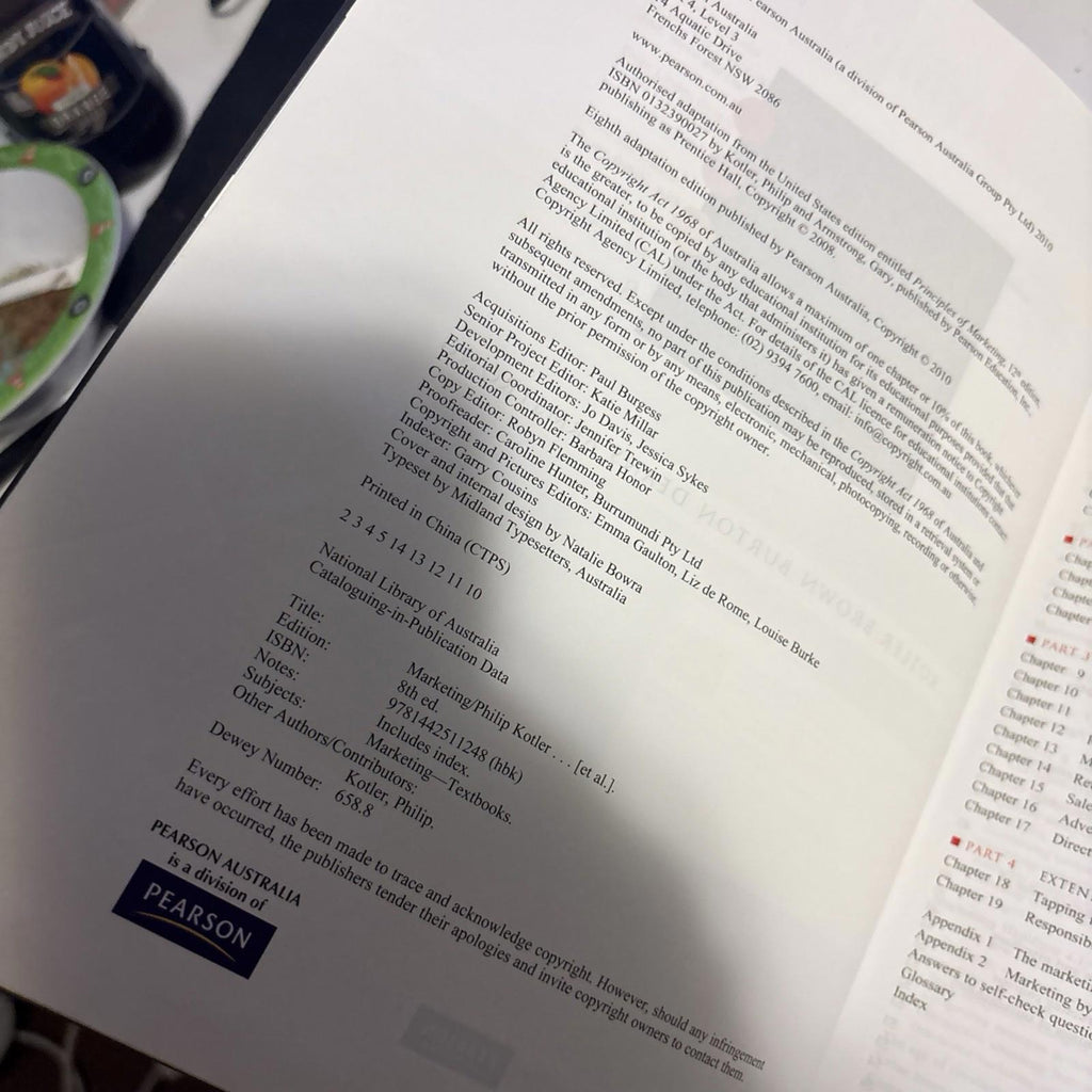 Marketing 8th Edition Kotler Brown Burton Deans Armstrong Pearson Hardcover - Come Sell Nearly Anything