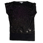 Temt Top Women's Size S Black Single Tank Sequins Stretchy - Come Sell Nearly Anything