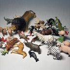Vintage Farm Safari Domestic Wildlife Animal Bundle Plastic Toys Pretend Play
